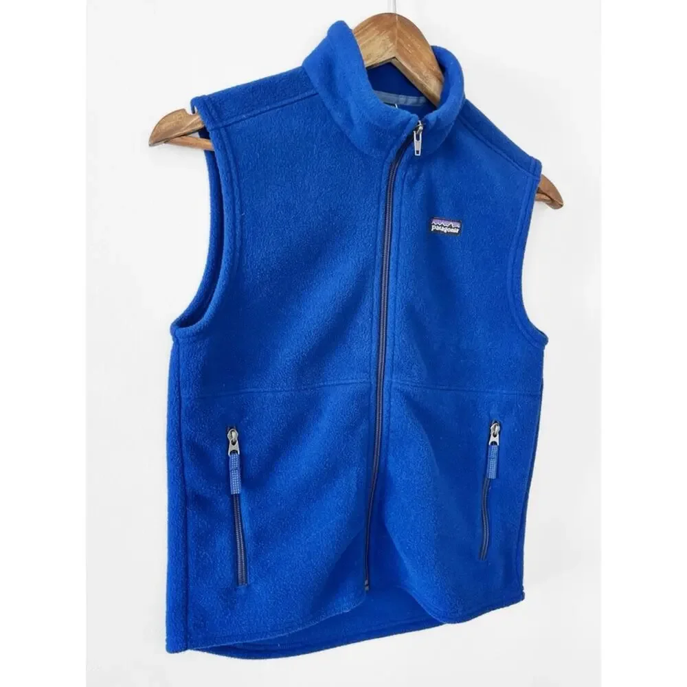 Patagonia Kids Blue Synchilla Fleece Vest Size 10 EUC